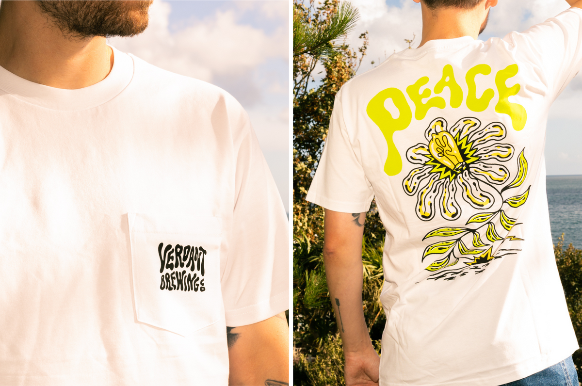 Back to Nature - Peacebulb Pocket T-Shirt - White