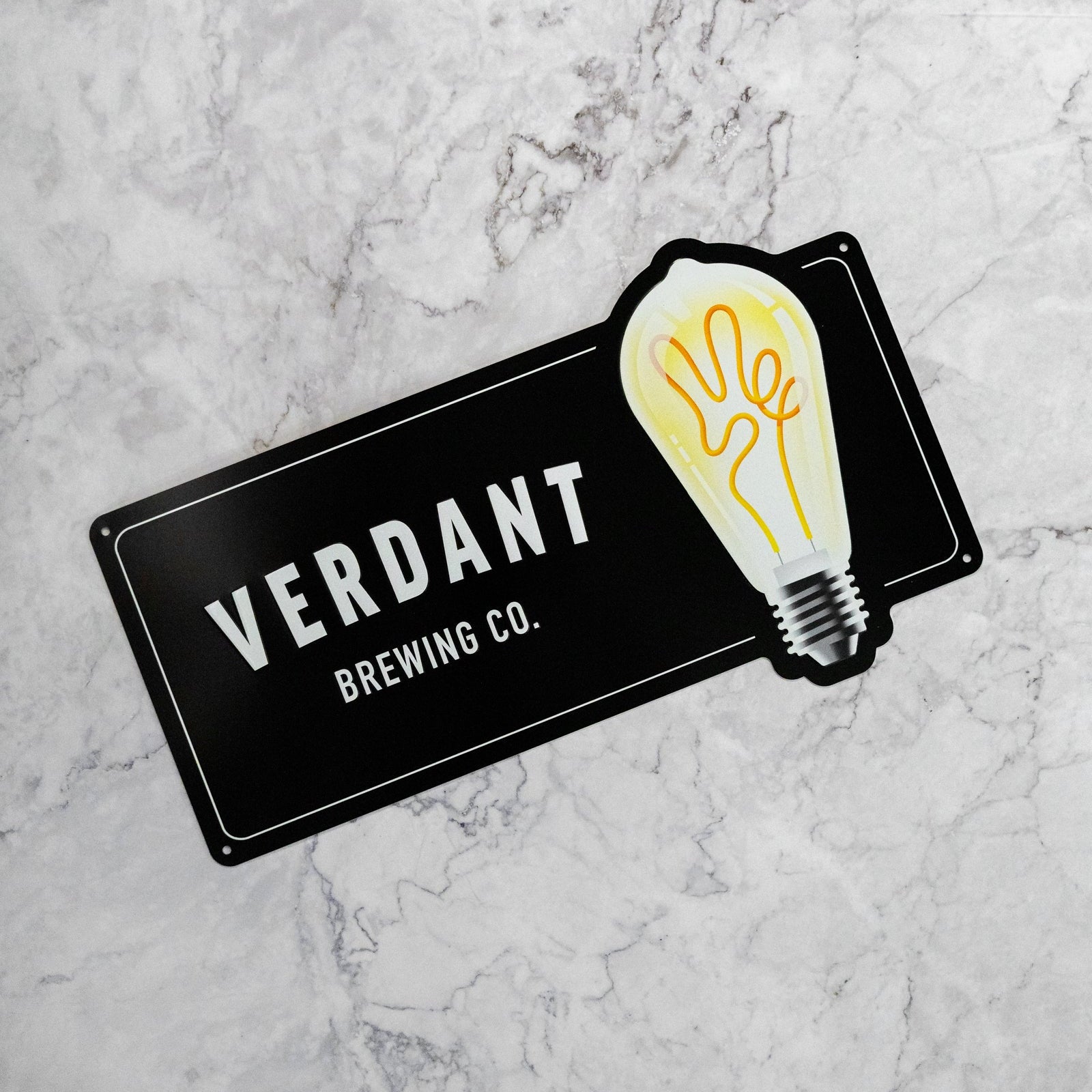 Black Verdant Lightbulb Sign