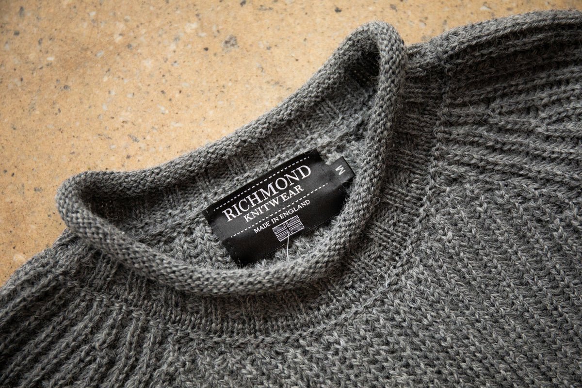 Steel Grey Fishermans Jumper