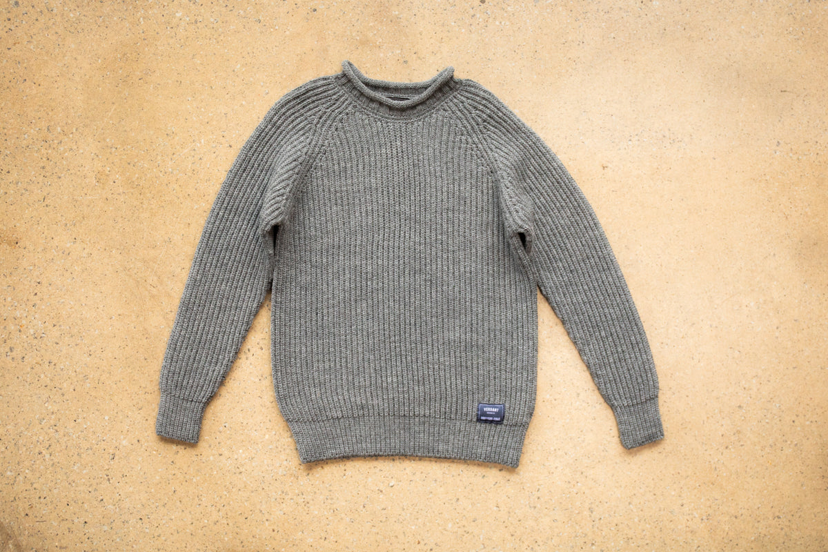 Steel Grey Fishermans Jumper