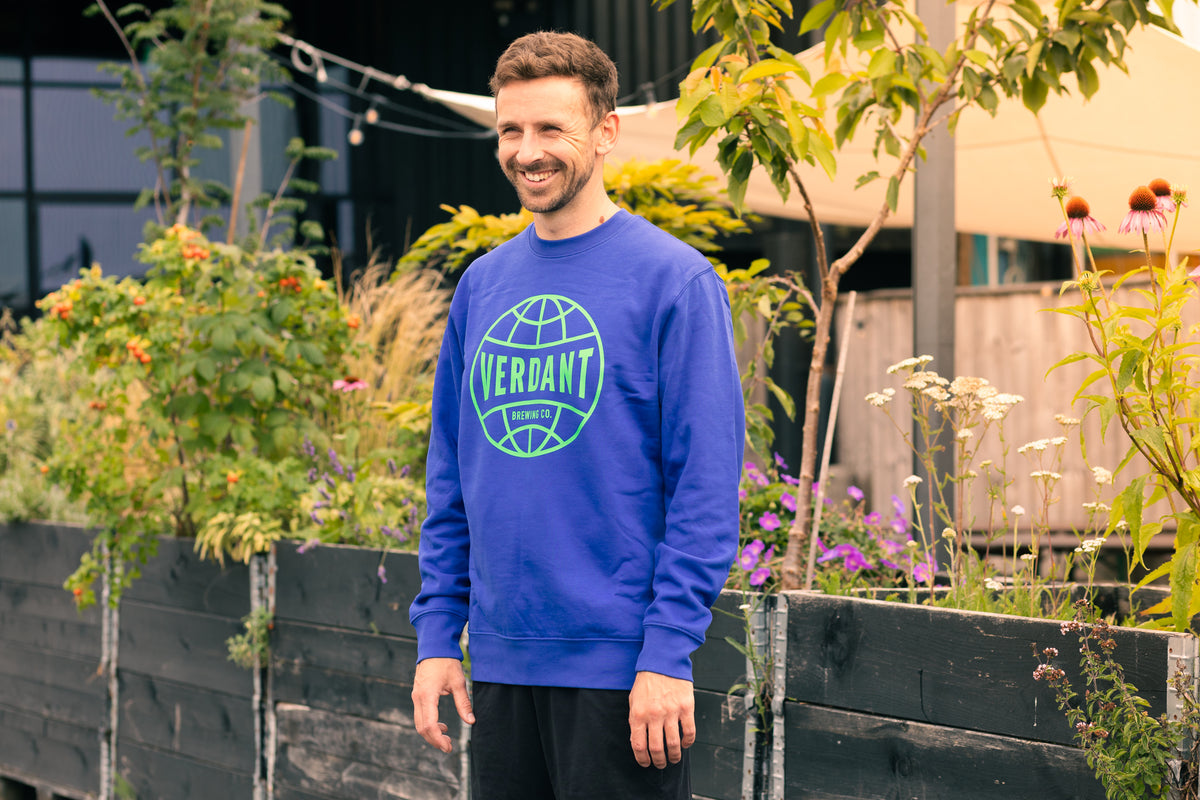 Verdant Globe Logo Jumper - Worker Blue